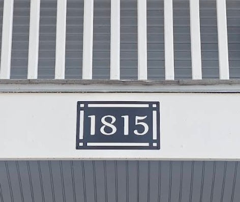 Arts & Crafts Metal Address Sign — Horizontal