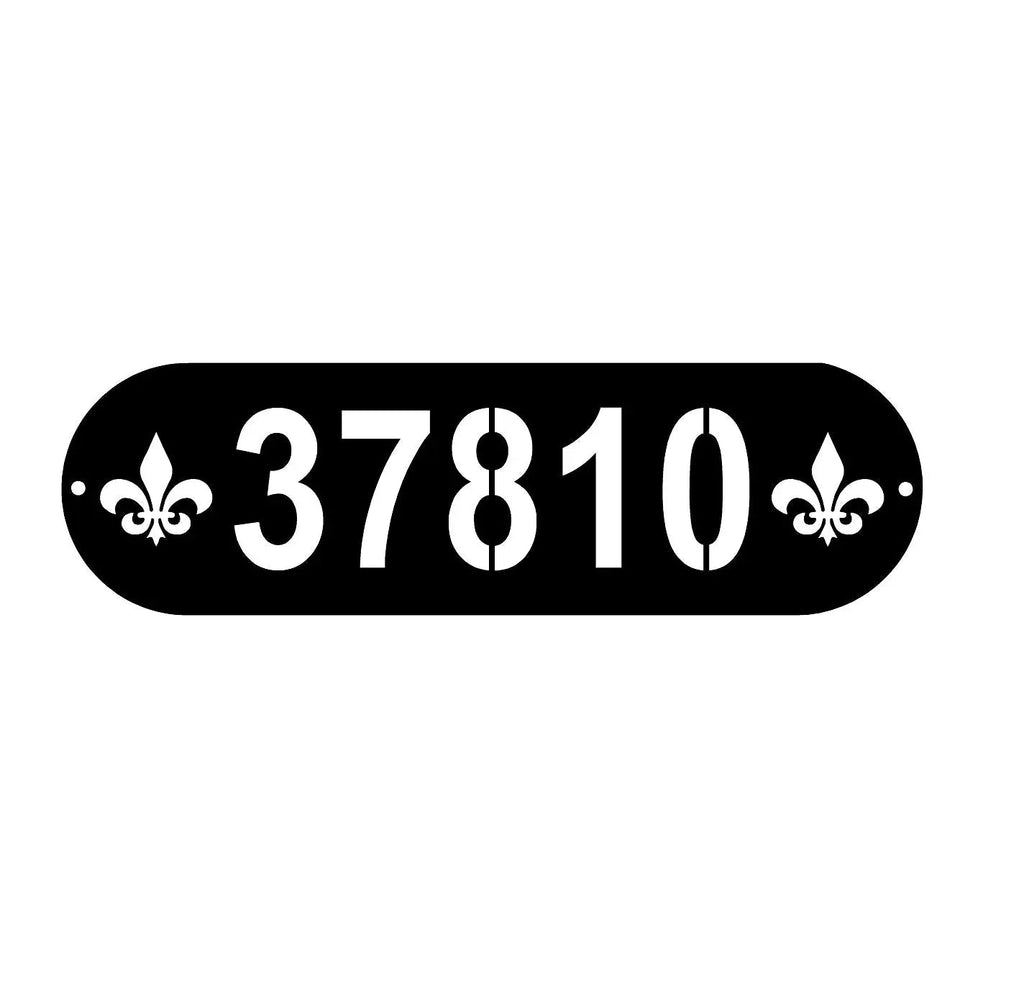 Fleur-de-Lis Metal Address Sign