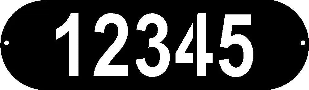 Modern Oval Metal Address Sign