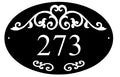 Scroll & Oval Custom Metal Plaque — Address, Name or Wedding