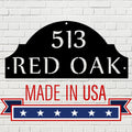 Arched Metal Address Sign — Number & Street Name