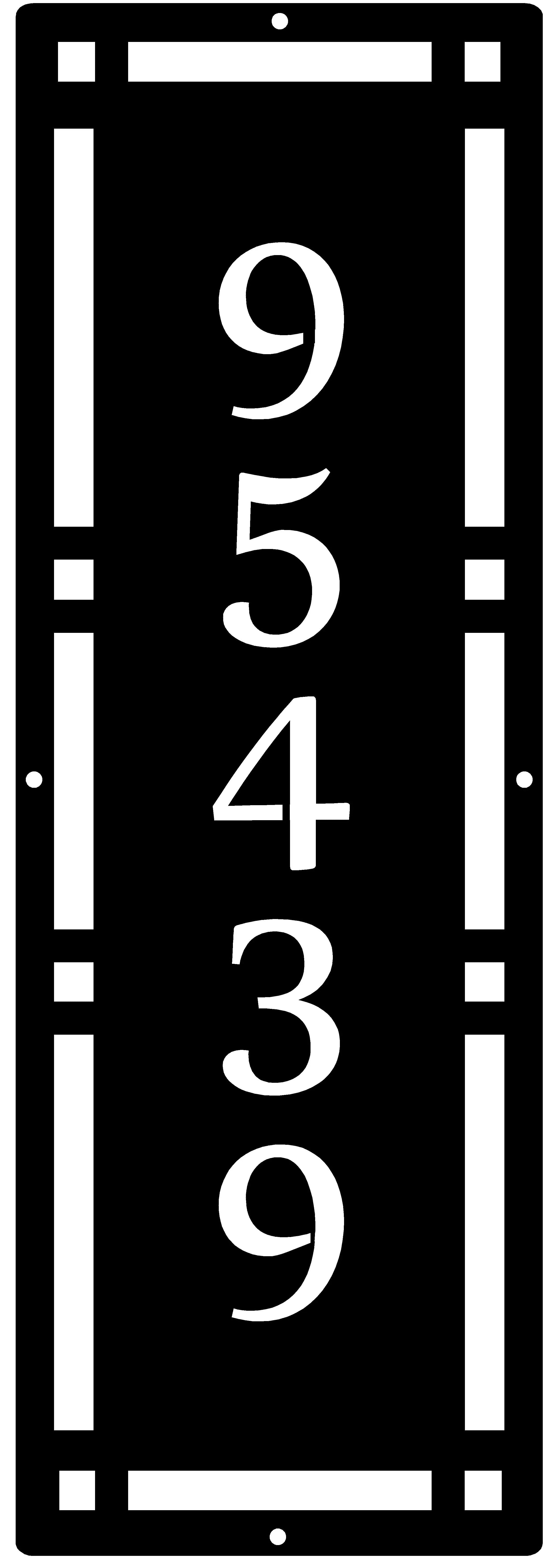 Arts & Crafts Metal Address Sign — Vertical