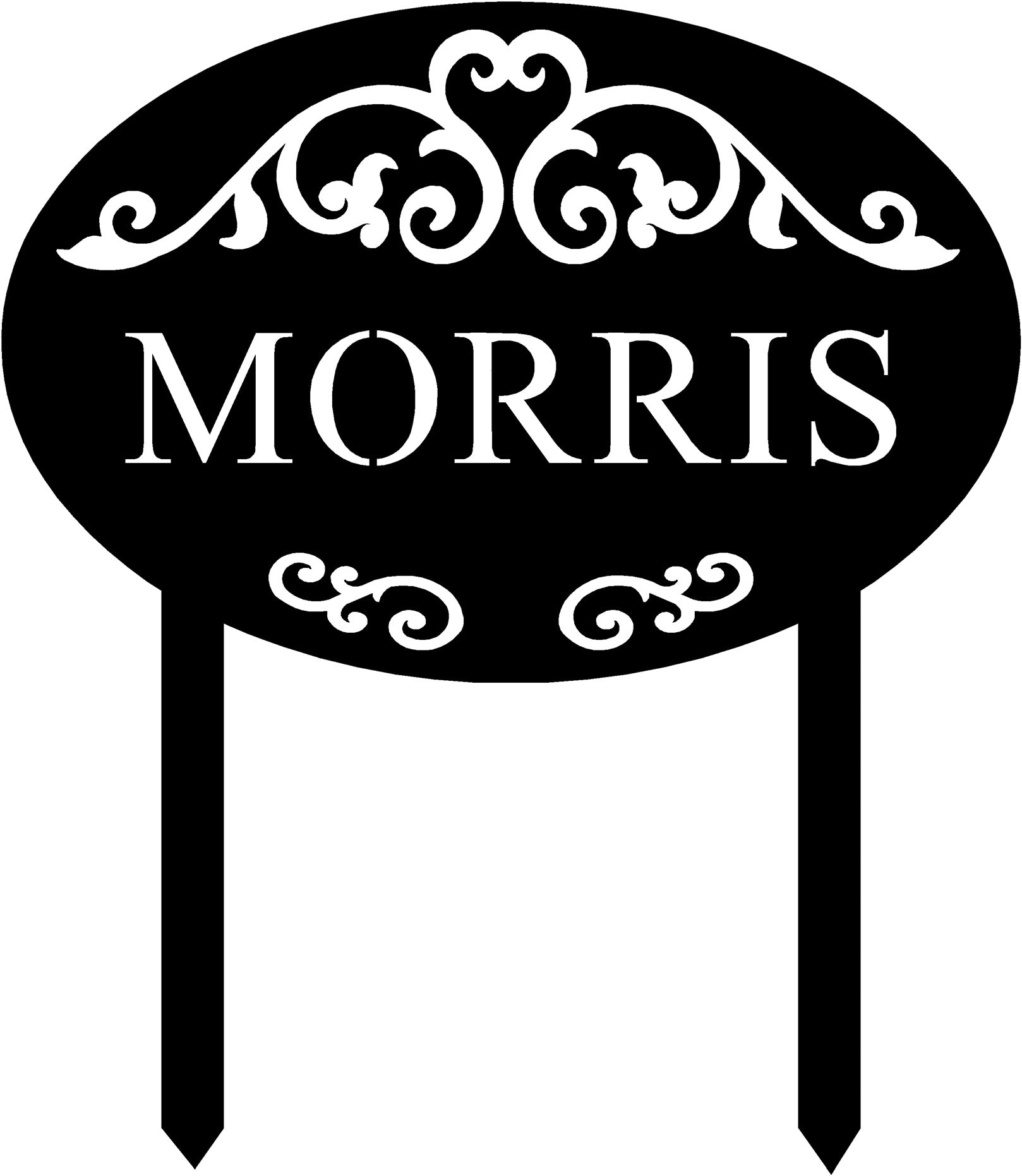 Scroll & Oval Custom Metal Plaque — Address, Name or Wedding